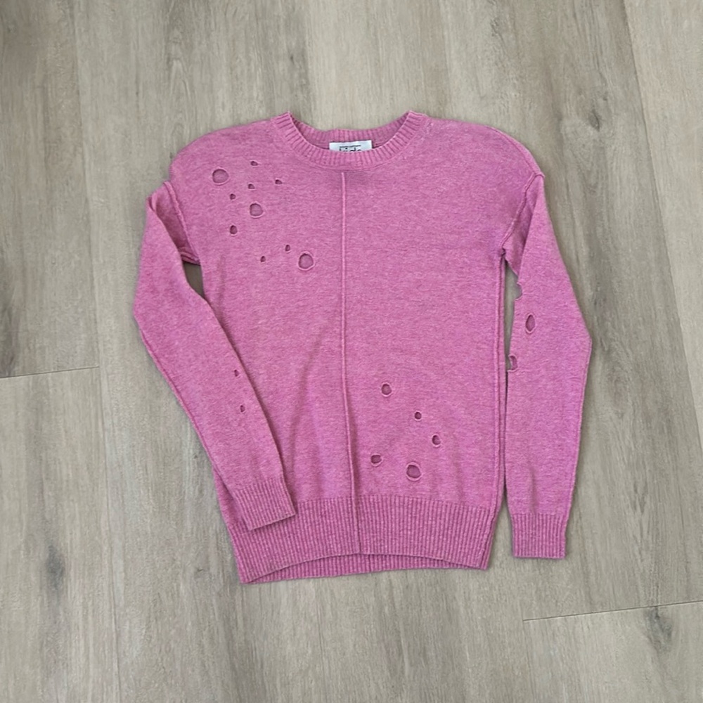 autumn cashmere kids pink sweater, girls 8